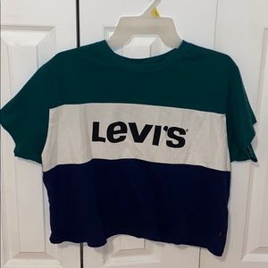 Striped LEVI crop top tee